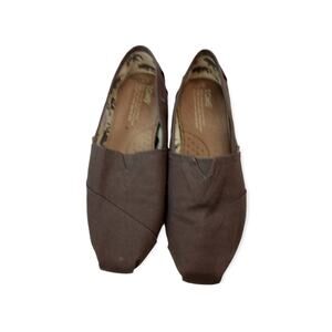 TOMS Classic Women Shoe Flat Alpargata Solid Canvas  Slip On Gray Size 7